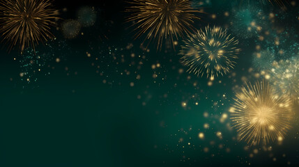 Fototapeta premium Happy New Year, burning fireworks with bokeh light background