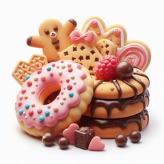 donut with sprinkles isolated