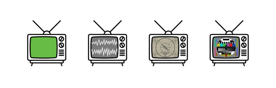 Old Tv Static icon. Retro TV Test Screen - Illustration