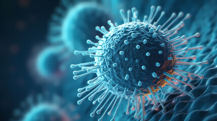 Fototapeta premium Cell background, virus cells, medical research background