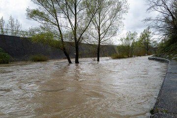 River with flood water
