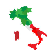 High detailed vector map - Italy