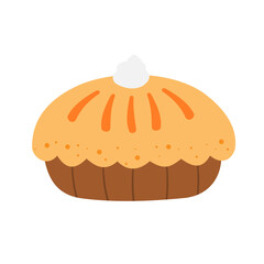 delicious pies on white background in cartoon style. Vector illustration