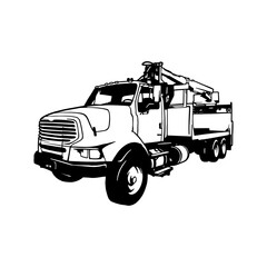 Grapple Truck - Special Vehicle - Heavy Machinery, Logging and Construction Machinery Stencil Cut File - Cricut file.