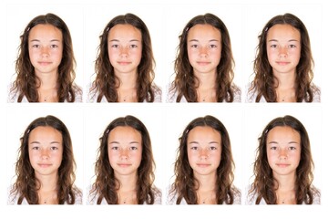 woman driving licence and id Passport photo of pretty teenager natural girl