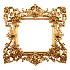 Renaissance frame. Vintage Frame. Unique Frame. PNG Transparent Background. 