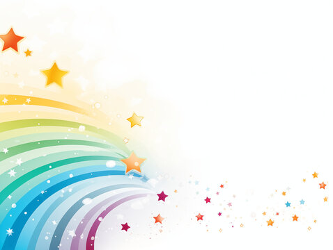 Colorful rainbow background shine stars effect. Card, poster, banner design