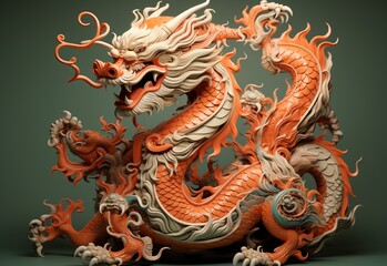 Fototapeta premium colorful Chinese dragon background, Chinese Happy New Year, New Year concept