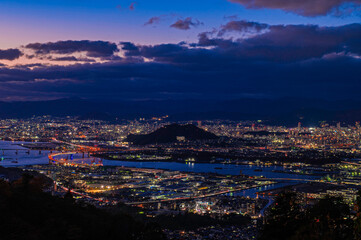串掛林道から望む広島市の夜景