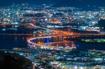 串掛林道から望む広島市の夜景