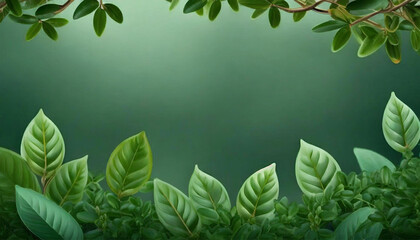 Fototapeta na wymiar Fresh Foliage Background, green leaf texture; colorful leaves abstract backdrop
