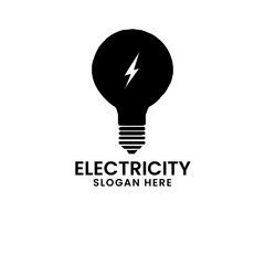 electrical lamp logo in a monochrome