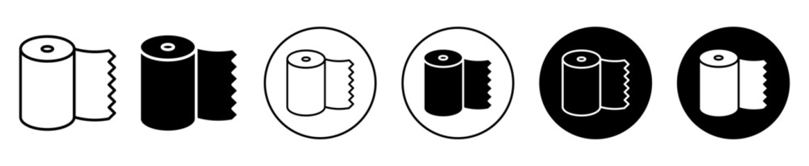 foil roll vector icon set collection. foil roll Outline flat Icon.