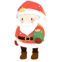 SantaClausWithBagAndGiftIllustrationHappyHolidaySeason
