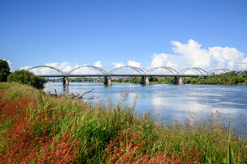 Tainui Bridge on Waikato river. Huntly. New Zealand.