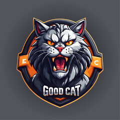 hyper detailed good cat logo
