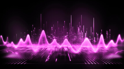 Abstract geometric punk rock sound wave HD pattern wallpaper with neon green lighting, AI Generated.