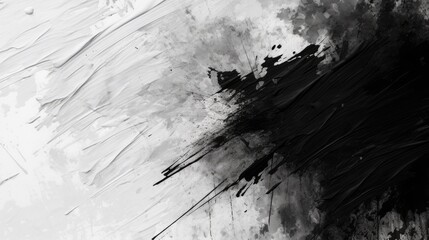 Black and white abstract paint brush wallpaper, Ai Generated.
