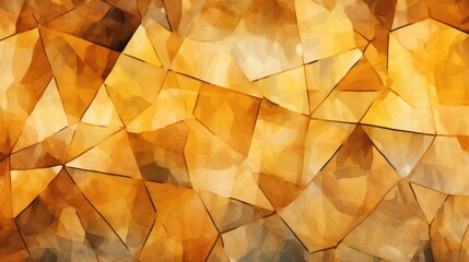 Citrine gem mosaic, Illustration style of messy watercolor, Ai Generated.