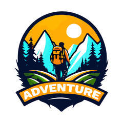 logo camping and hiking design
