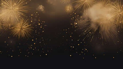 Happy New Year, burning fireworks with bokeh light background