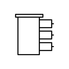 Cabinet outline icons, minimalist vector illustration ,simple transparent graphic element .Isolated on white background