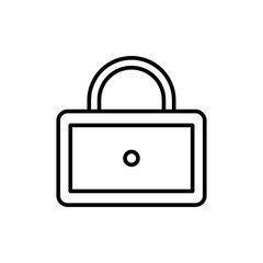 Storage lock outline icons, minimalist vector illustration ,simple transparent graphic element .Isolated on white background