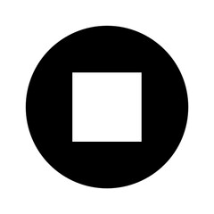 Stop media button icon on white 