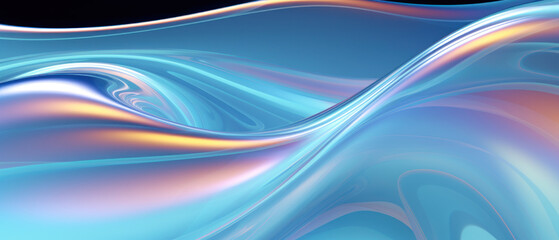 Fototapeta premium Serene Blue Waves with Subtle Glow