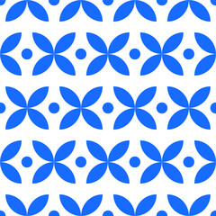 Seamless pattern with blue petals