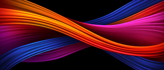 Vivid Ribbons of Color on Black