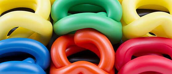 Tangled Colorful Plastic Links