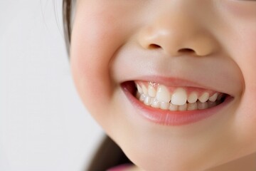 歯並びの綺麗な笑顔の子供の写真（矯正 ・ 歯列矯正 ・ マウスピース矯正 ・ホワイトニング・ 小児歯科・かみ合わせ）
