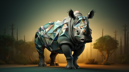 Fototapeta premium A close-up of a rhino 