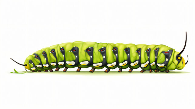 3d illustration of a papilio machaon caterpillar