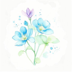 Illustrator of floral with watercolor painting 