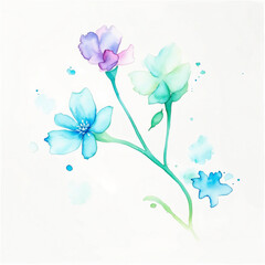 Fototapeta na wymiar Illustrator of floral with watercolor painting 