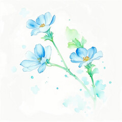 Illustrator of floral with watercolor painting 