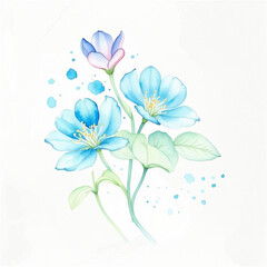 Illustrator of floral with watercolor painting 