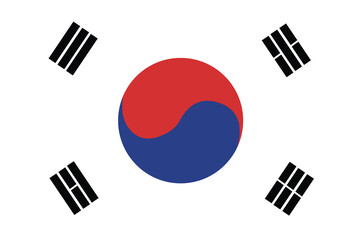 South Korea flag national emblem graphic element illustration template design. Flag of South Korea - vector illustration