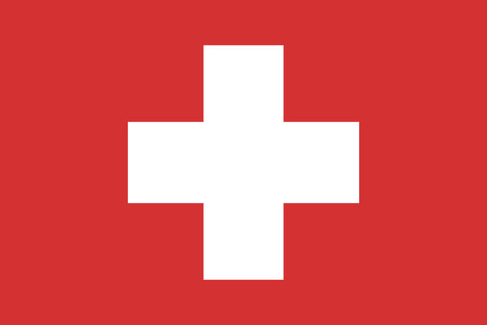 Switzerland flag national emblem graphic element illustration template design. Flag of Switzerland - vector illustration