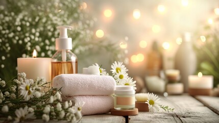 Skin Care Beauty and perfume product self-care routines, healthy skin practices, and the promotion of natural beauty. conveys a calm and luxurious atmosphere associated with pampering and well-being