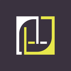 LL Logo Design Template Vector With Square Background.