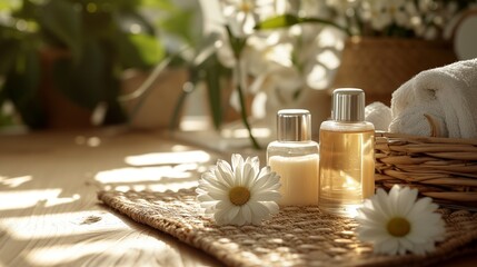 Skin Care Beauty and perfume product self-care routines, healthy skin practices, and the promotion of natural beauty. conveys a calm and luxurious atmosphere associated with pampering and well-being