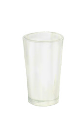 水彩で描いたグラスの手描きイラスト 白バック 透過背景