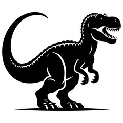 Dinosaur vector silhouette, black color icon silhouette, white background