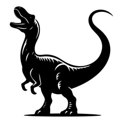 Dinosaur vector silhouette, black color icon silhouette, white background