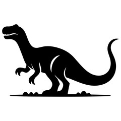 Dinosaur vector silhouette, black color icon silhouette, white background