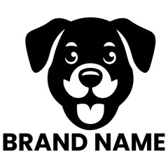 Dog Logo vector art illustration black color, the puppy vector logo illustration, icon , symbol