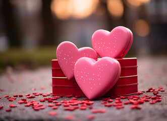 valentine's day red hearts